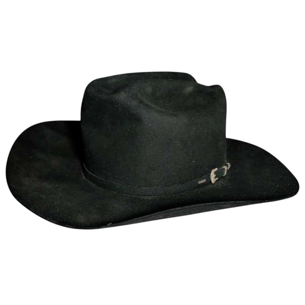 Resistol Self-Conforming Wool Cowboy Hat Size 7 5/8 USA Black Beaver Western